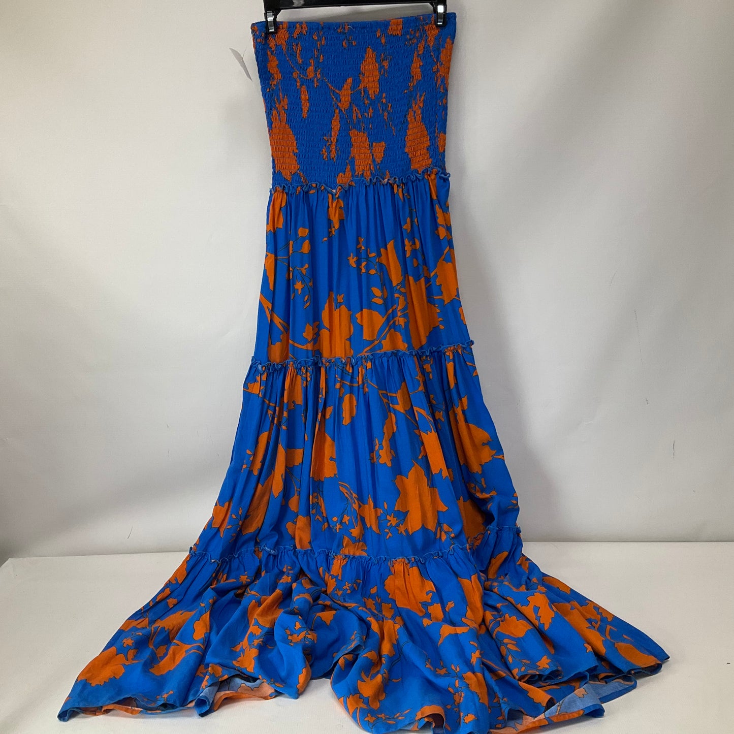 Blue & Orange Dress Casual Maxi Clothes Mentor, Size M