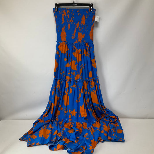 Blue & Orange Dress Casual Maxi Clothes Mentor, Size M