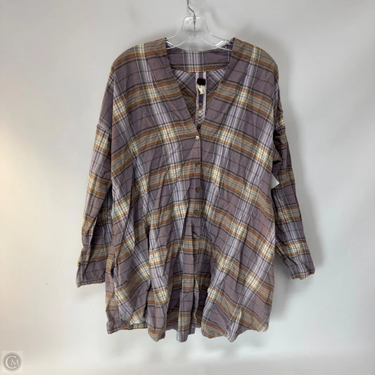 Top Long Sleeve By We The Free In Plaid Pattern, Size: M