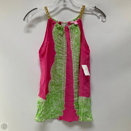 Top Sleeveless Designer By Lilly Pulitzer In Green & Pink, Size: Xs