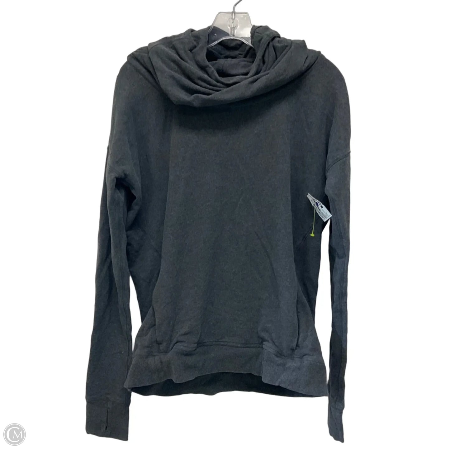 Athletic Top Long Sleeve Hoodie By Lululemon In Grey, Size: M