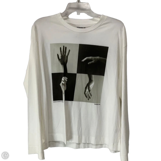 Top Long Sleeve By Cmb In White, Size: M
