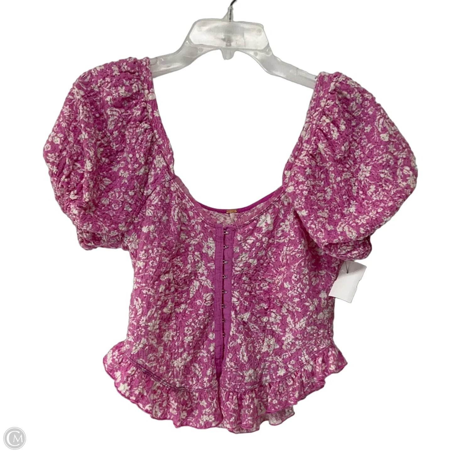 Top Short Sleeve By Free People In Pink, Size: M