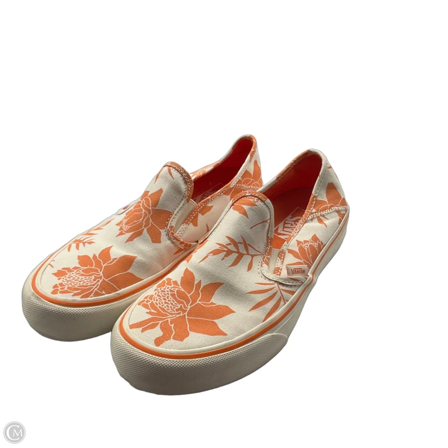 Shoes Sneakers By Vans In Cream & Orange, Size: 8.5