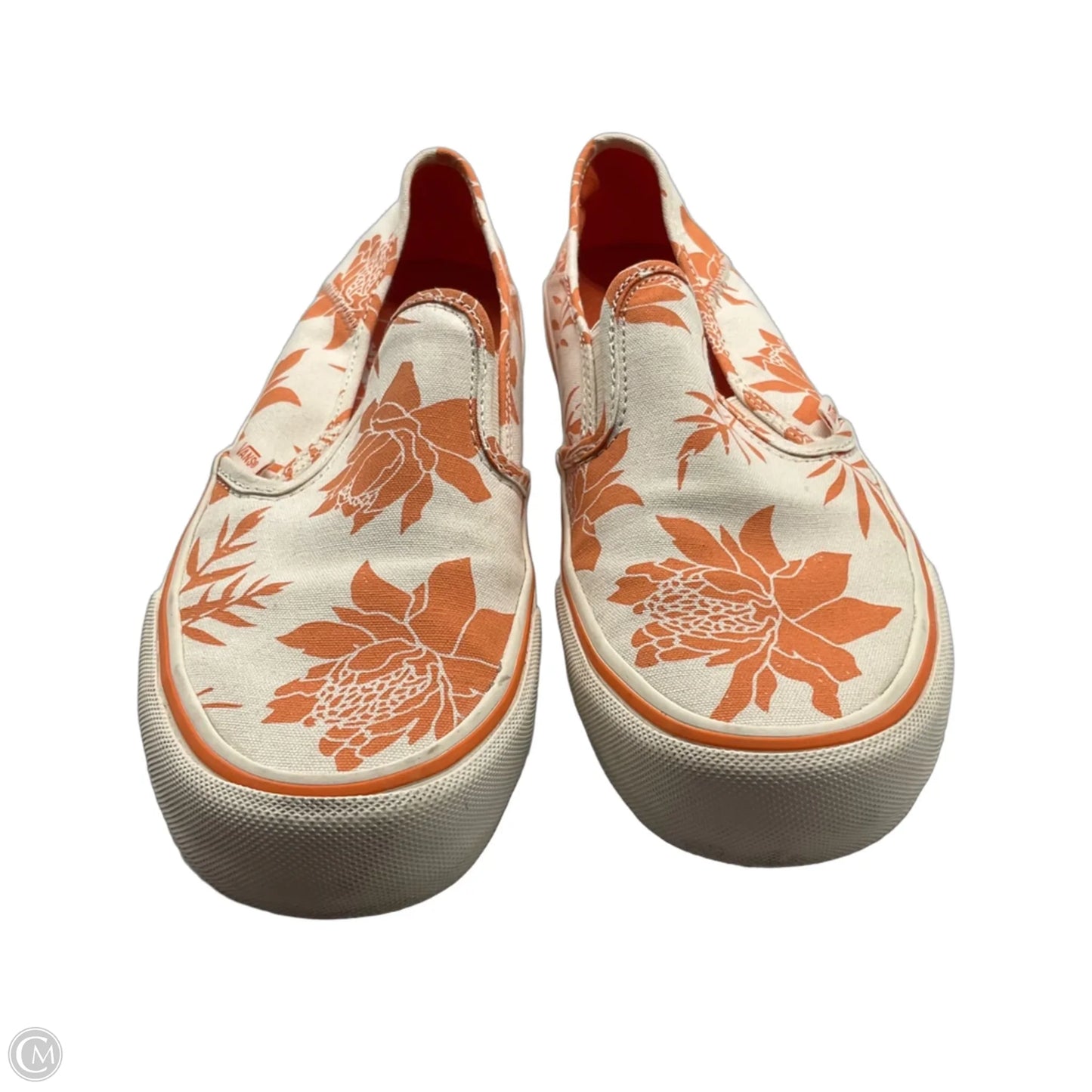 Shoes Sneakers By Vans In Cream & Orange, Size: 8.5