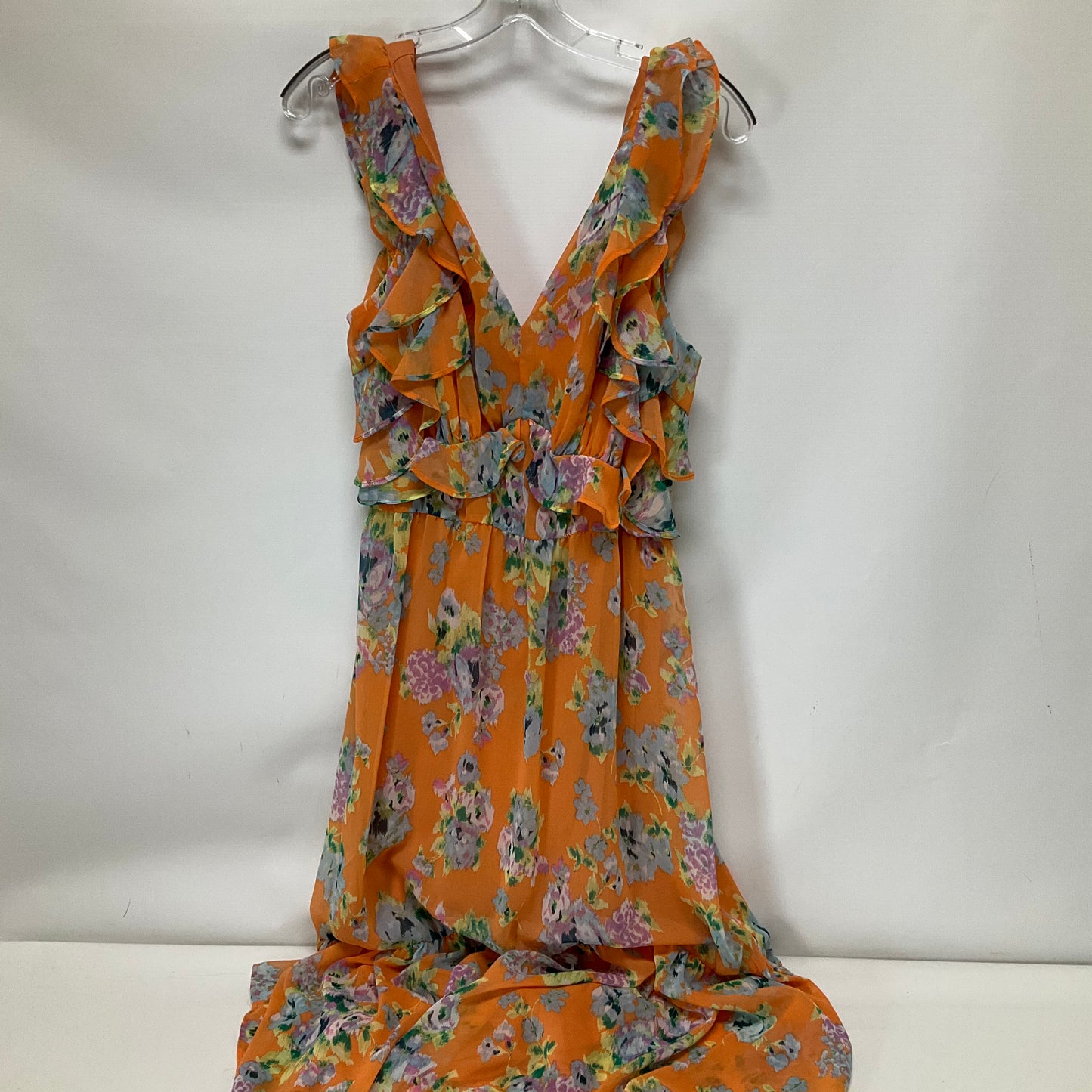 Orange Dress Casual Maxi Lc Lauren Conrad, Size L