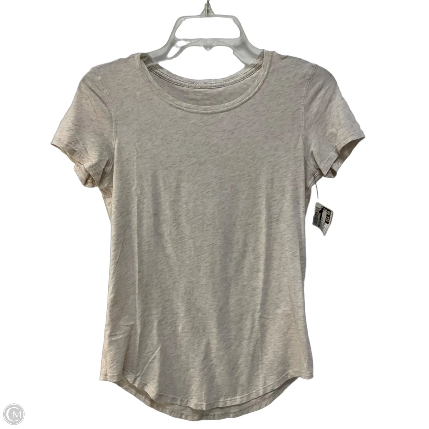 Athletic Top Short Sleeve By Lululemon In Cream, Size: Xs