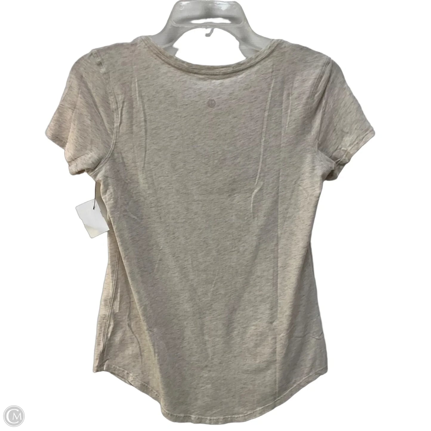 Athletic Top Short Sleeve By Lululemon In Cream, Size: Xs
