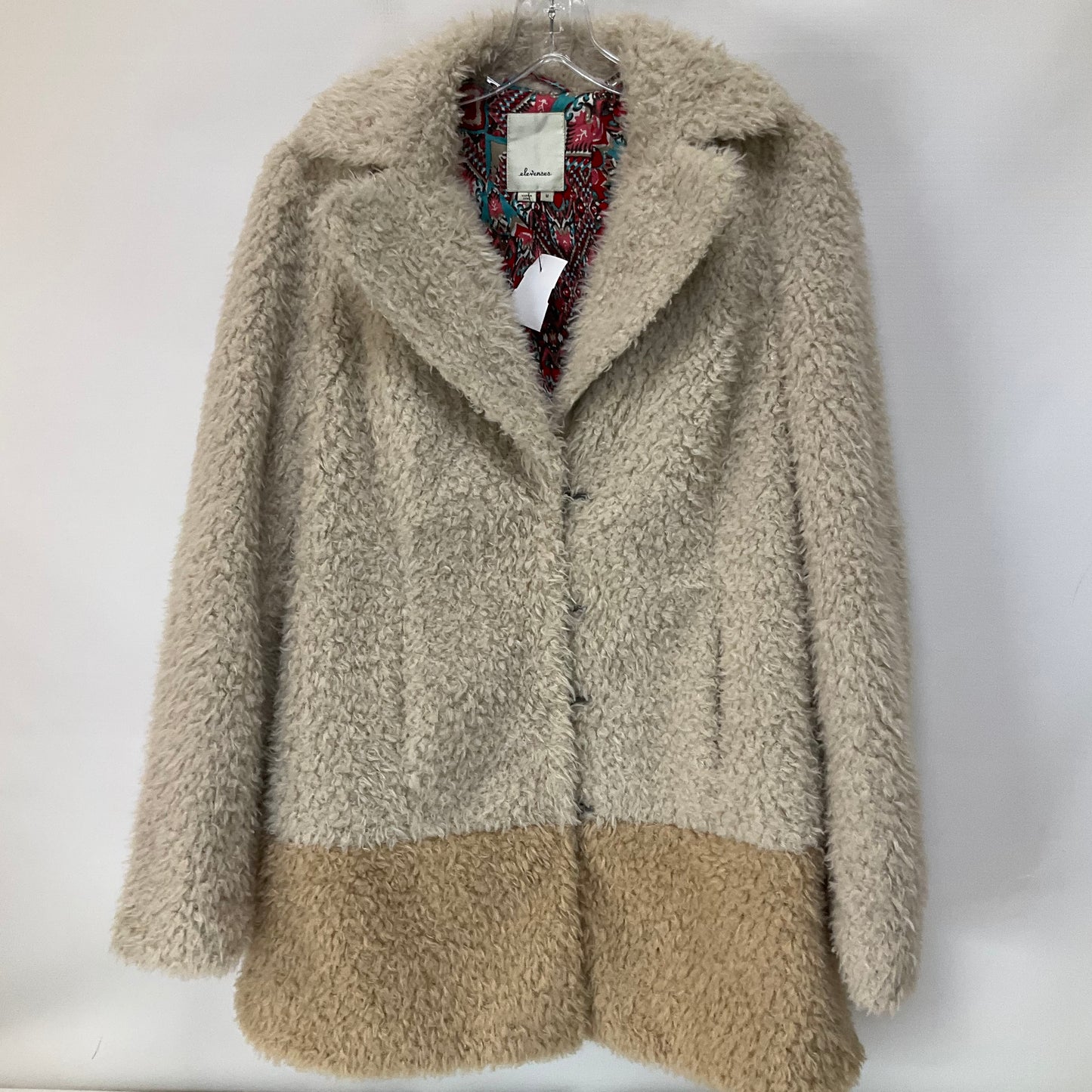 Cream Jacket Faux Fur & Sherpa Elevenses, Size M