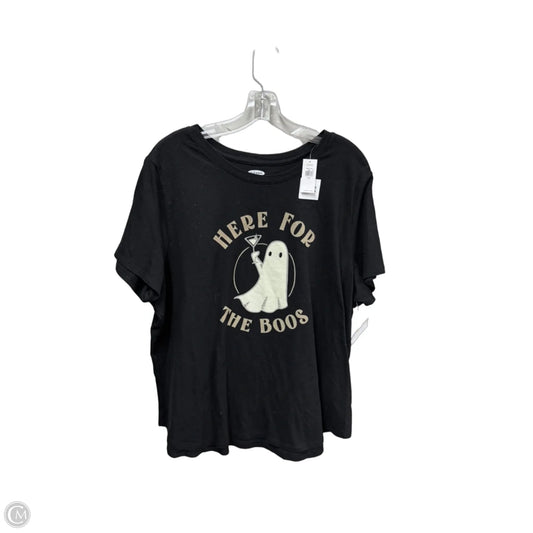 Top Short Sleeve By Old Navy In Black & Cream, Size: Xxl