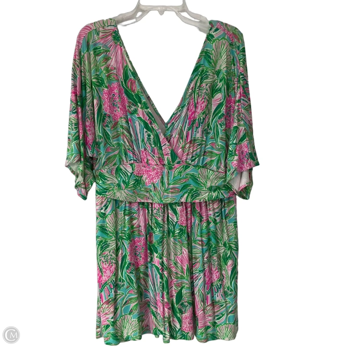 Romper Designer By Lilly Pulitzer In Green & Pink, Size: Xl