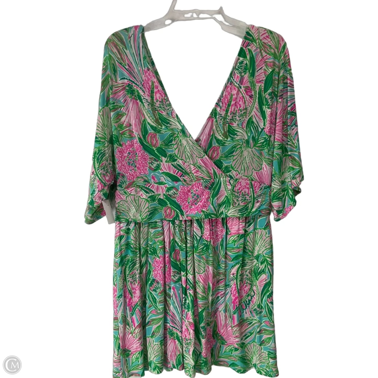 Romper Designer By Lilly Pulitzer In Green & Pink, Size: Xl
