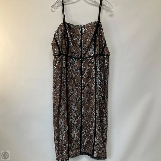 Dress Party Midi By Anthropologie In Pink & Silver, Size: Xl