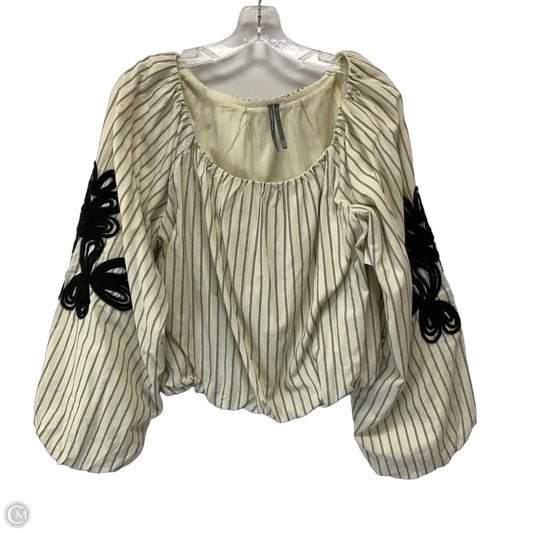 Top Long Sleeve By Anthropologie In Striped Pattern, Size: S