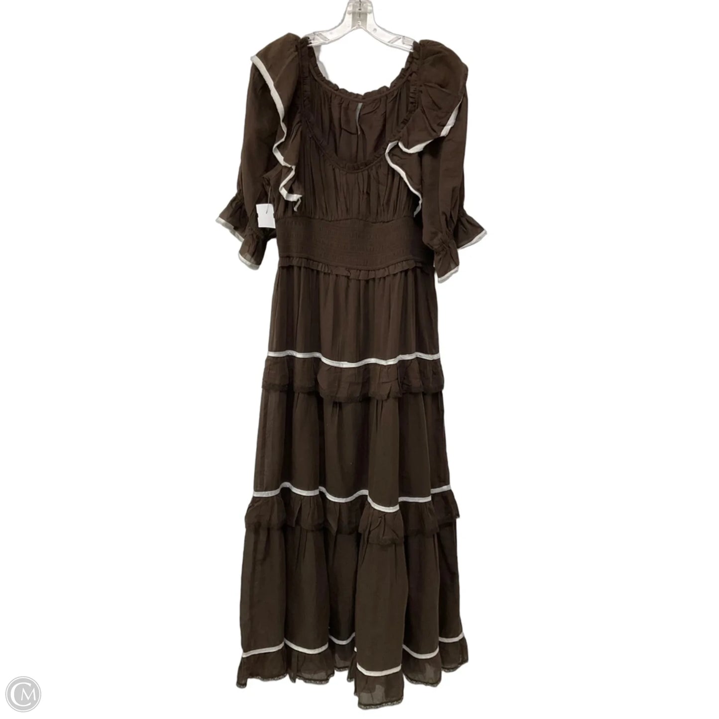 Dress Casual Maxi By Anthropologie In Brown, Size: L