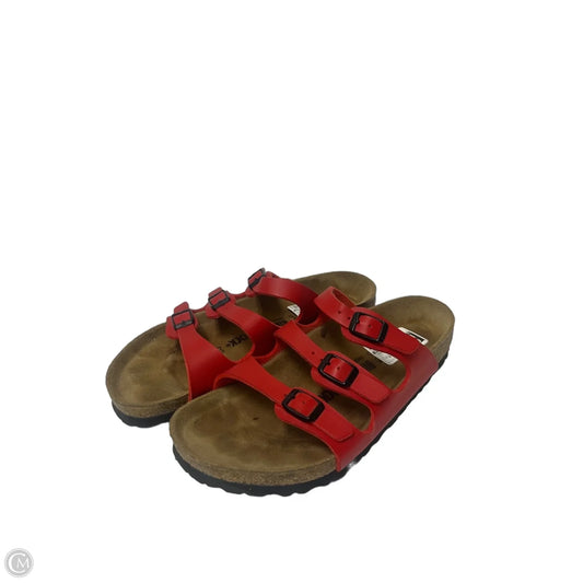Sandals Flats By Birkenstock In Red, Size: 8