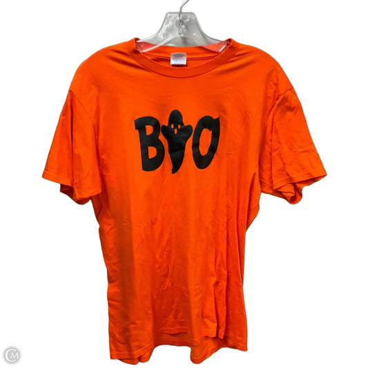 Top Short Sleeve By Port & Company In Orange, Size: M
