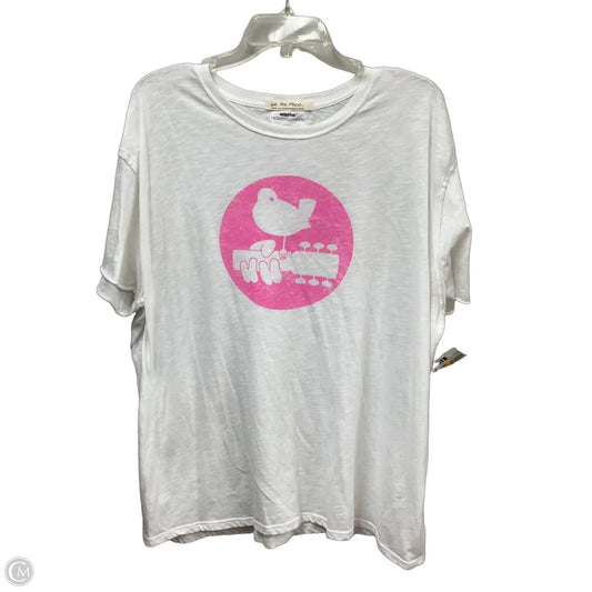 Top Short Sleeve By We The Free In Pink & White, Size: L