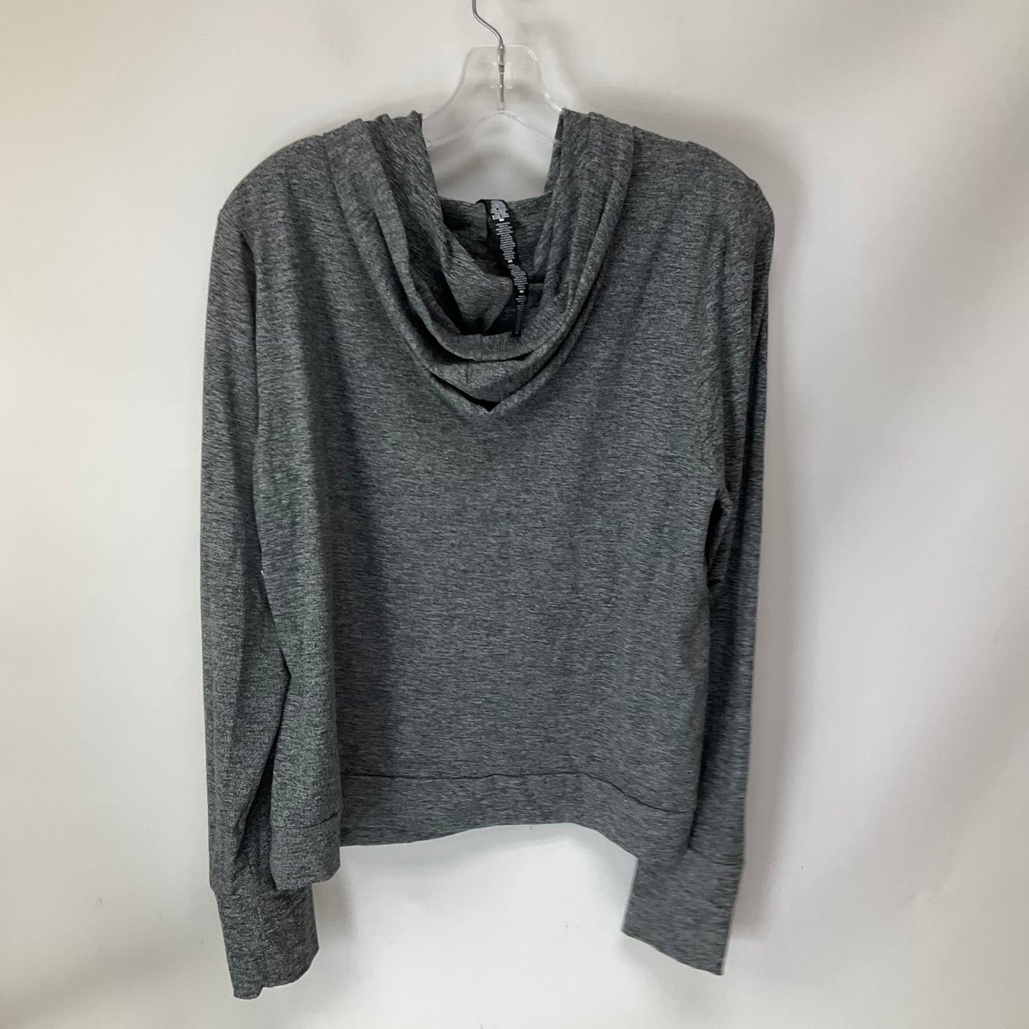 Athletic Top Long Sleeve Hoodie By Zobha In Grey, Size: Xl