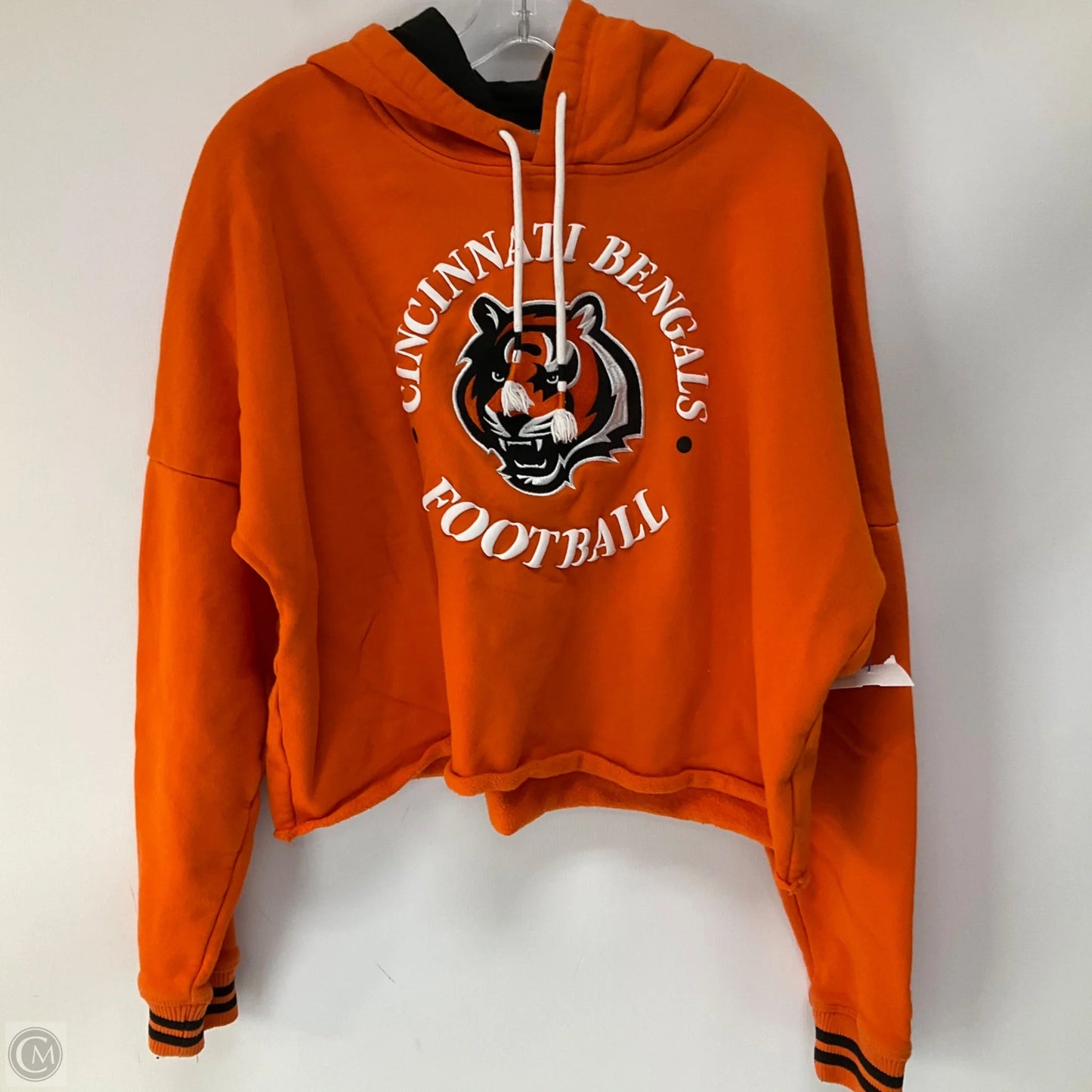 Athletic Sweatshirt Hoodie By Nfl In Orange, Size: L