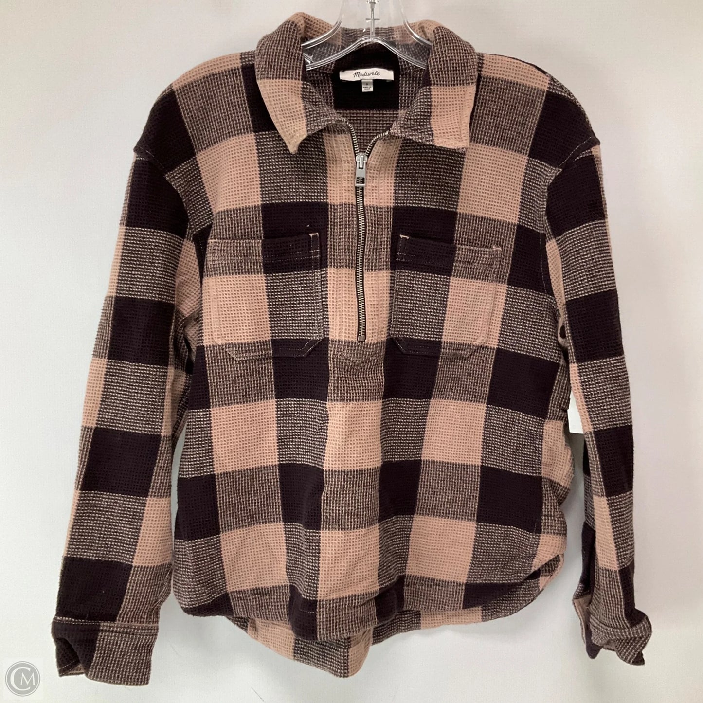 Top Long Sleeve By Madewell In Plaid Pattern, Size: S