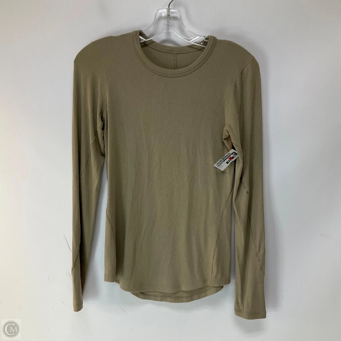 Athletic Top Long Sleeve Collar By Lululemon In Taupe, Size: S