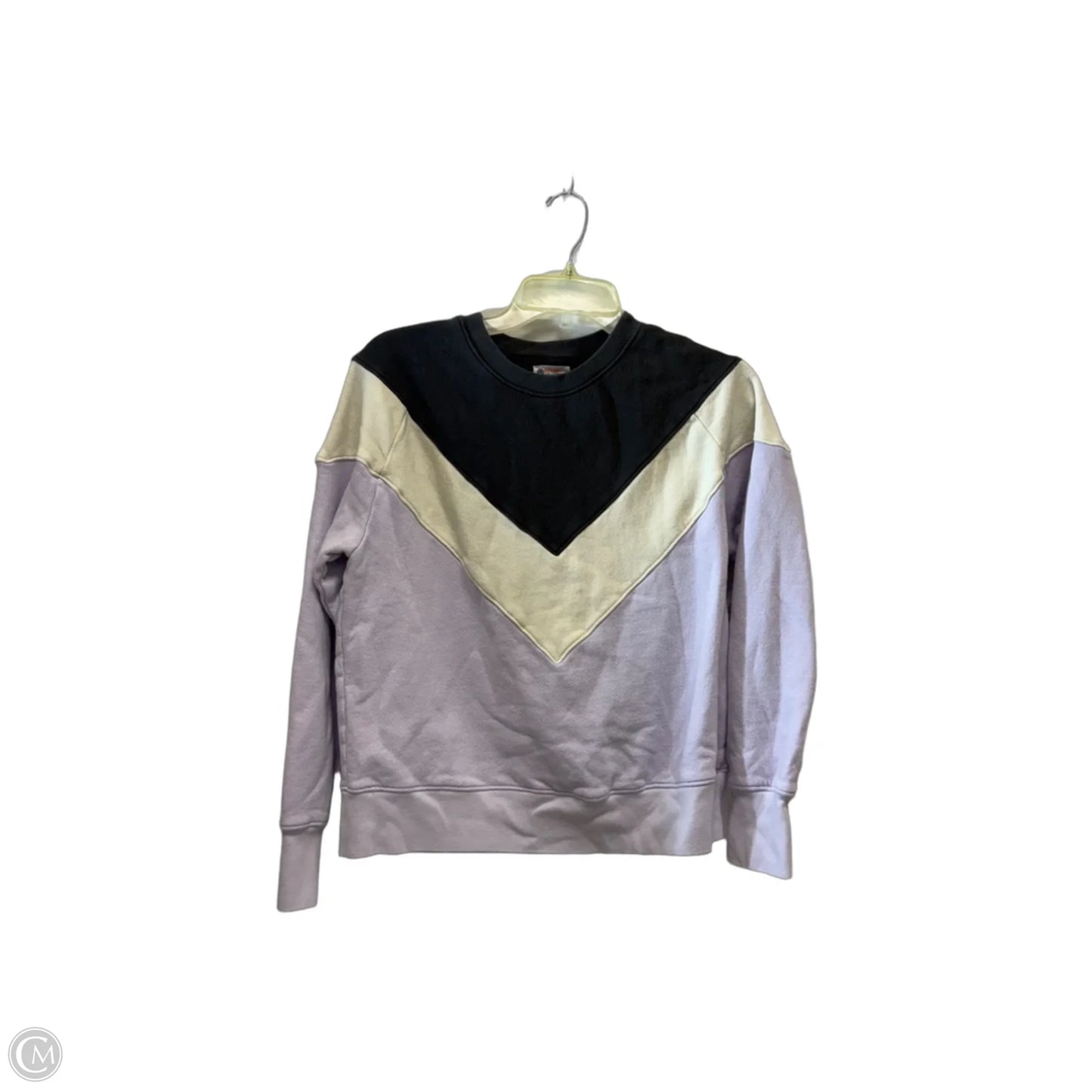Sweatshirt Crewneck By Evereve In Grey & Purple, Size: M