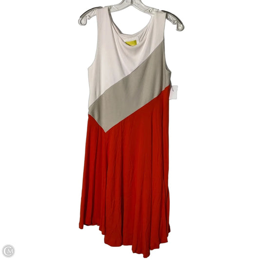 Dress Casual Short By Maeve In Orange & White, Size: M