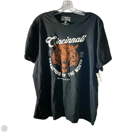 Athletic Top Short Sleeve By Clothes Mentor In Black & Orange, Size: 3x