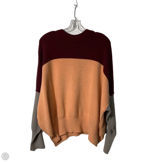 Sweater By Free People In Grey & Orange, Size: Xs