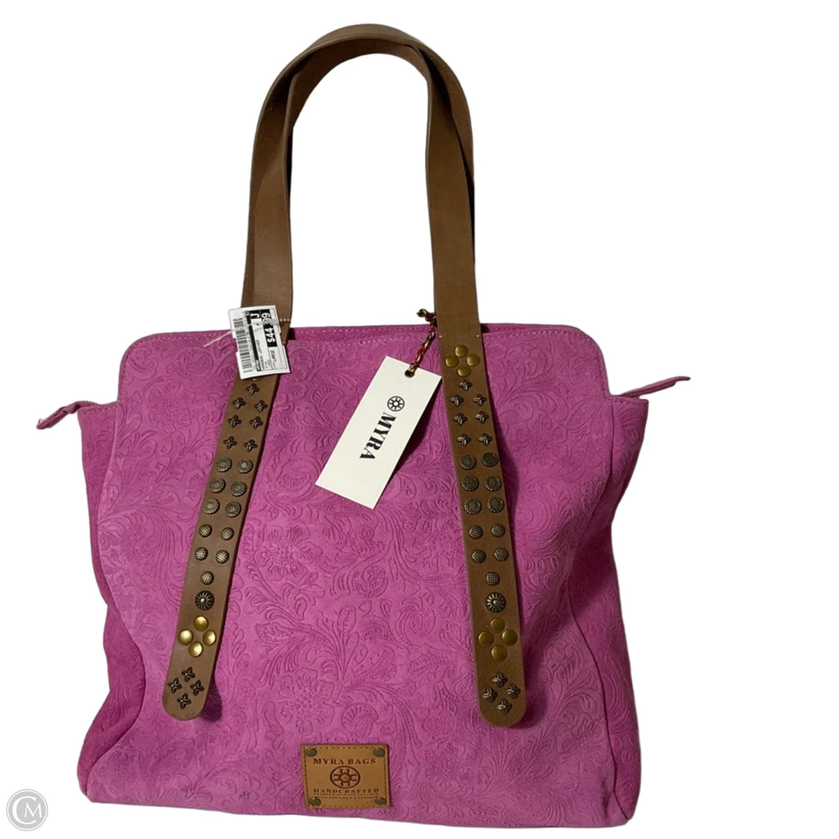 Handbag Leather By Myra, Size: Large
