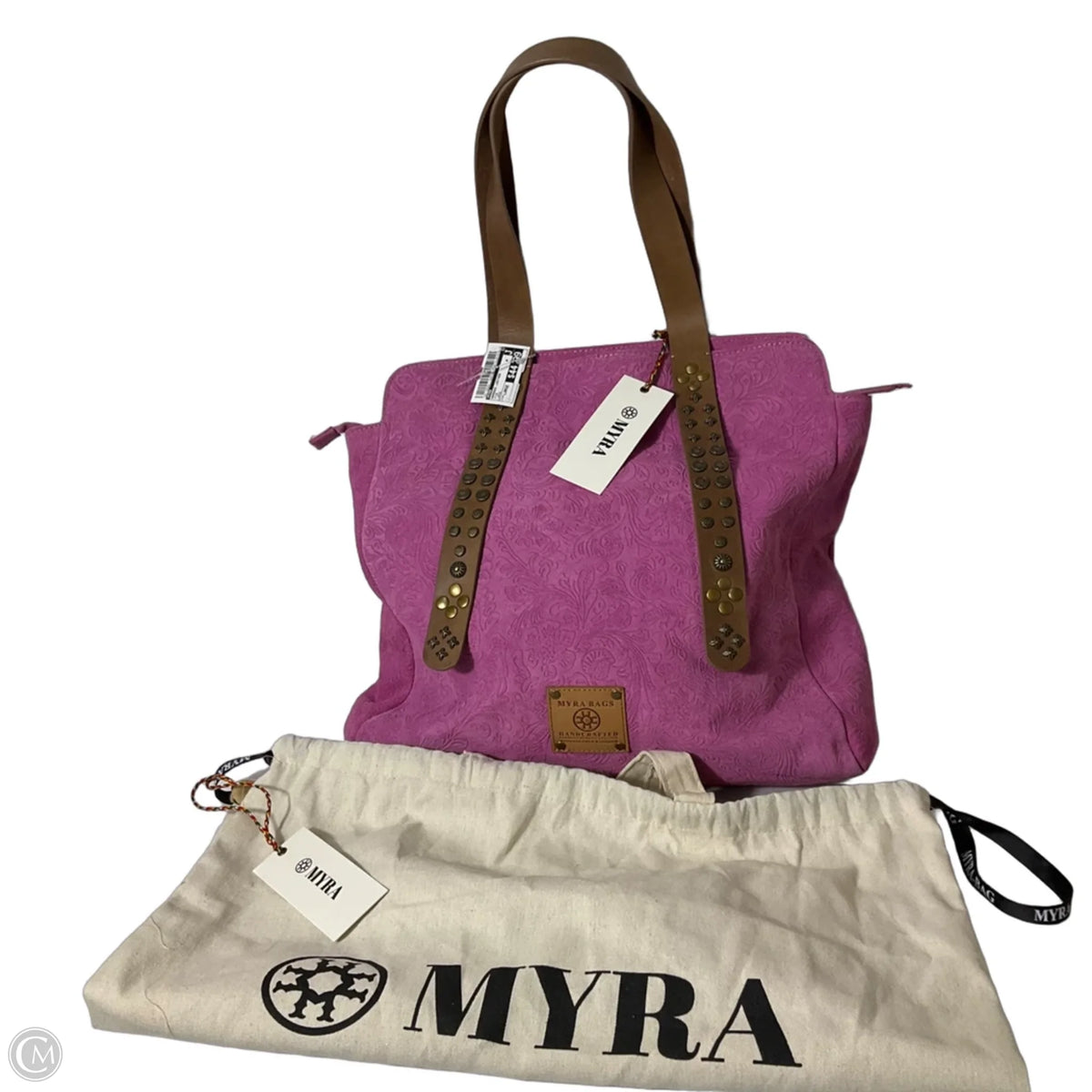 Handbag Leather By Myra, Size: Large