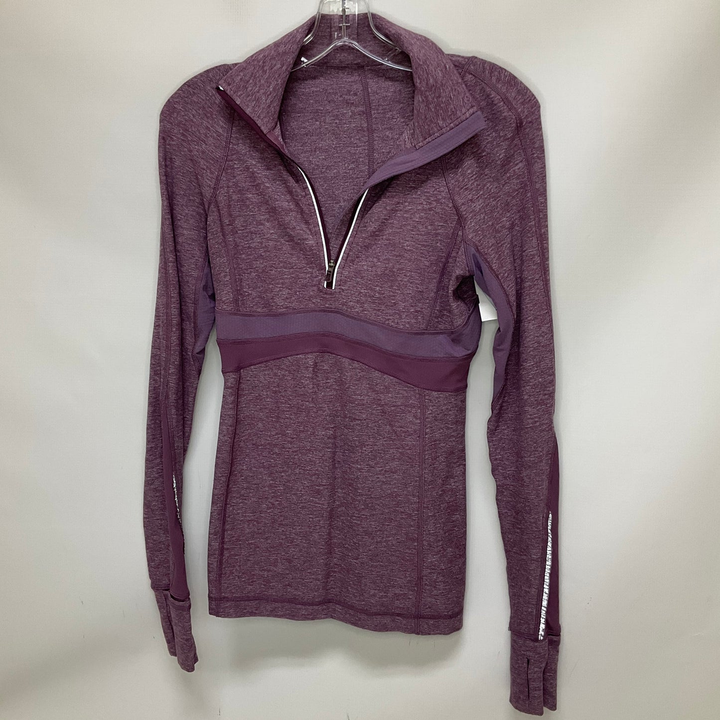 Athletic Top Long Sleeve Collar By Lululemon In Purple, Size: 4