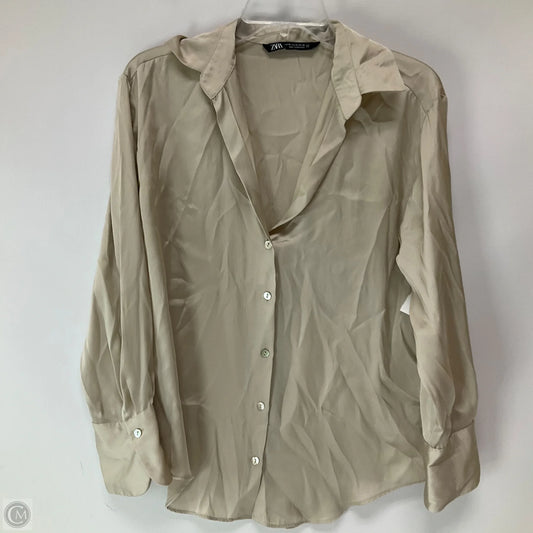 Top Long Sleeve By Zara In Beige, Size: Xs