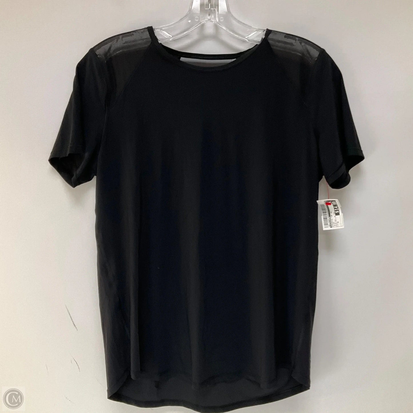 Athletic Top Short Sleeve By Lululemon In Black, Size: 8