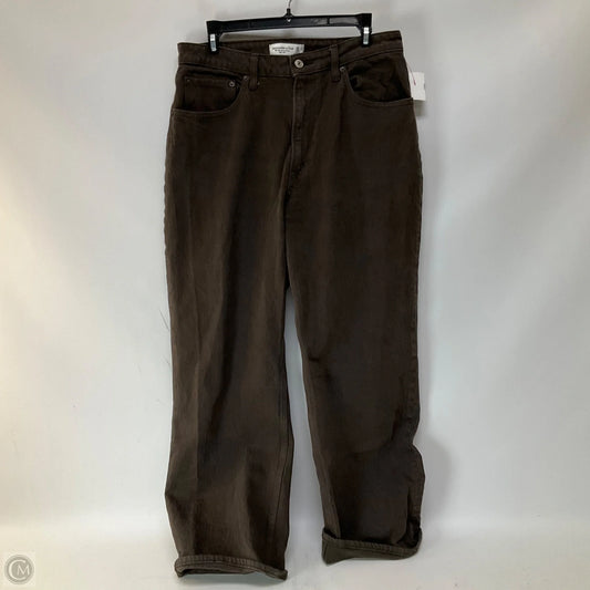 Jeans Straight By Abercrombie And Fitch In Brown Denim, Size: 10