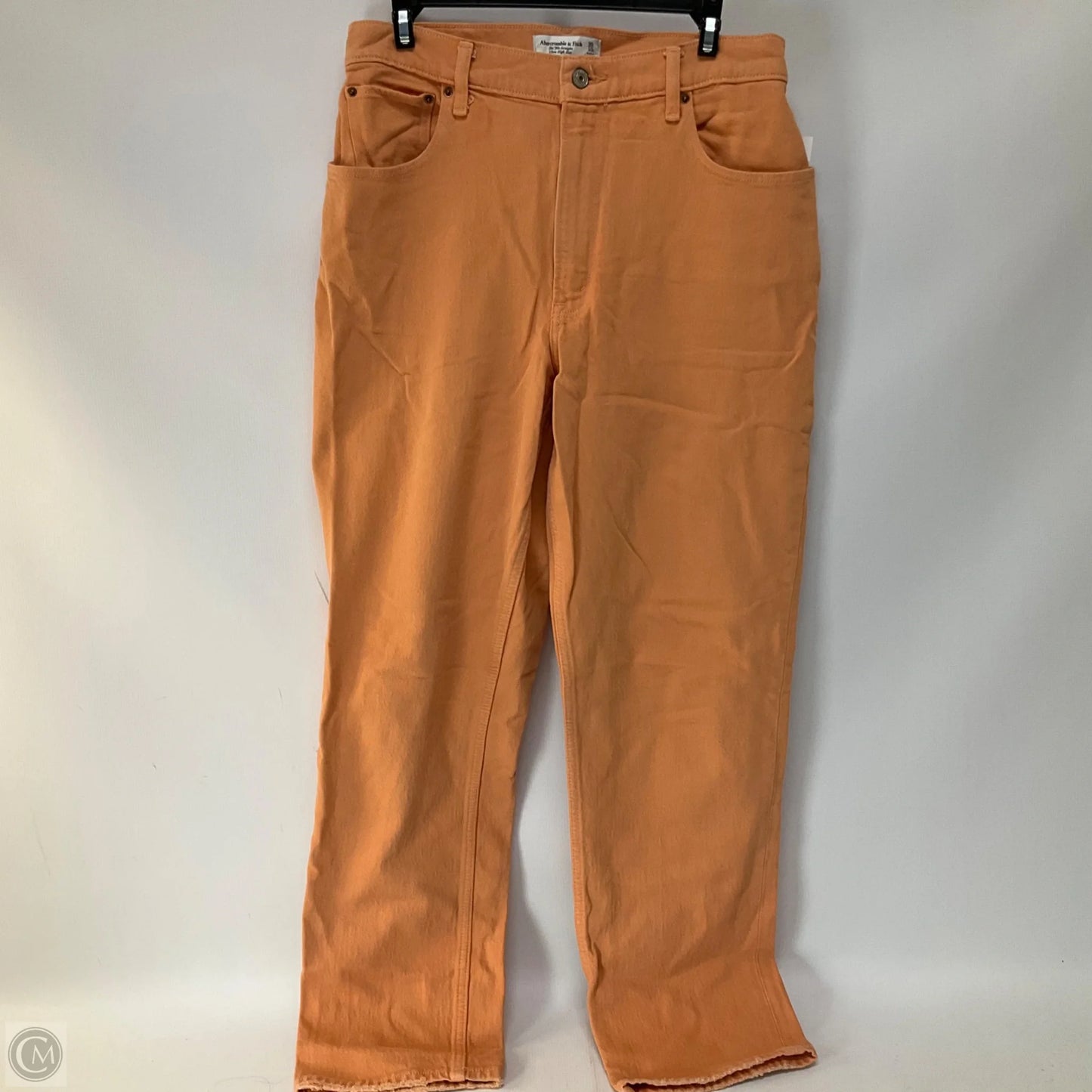 Jeans Straight By Abercrombie And Fitch In Orange Denim, Size: 10