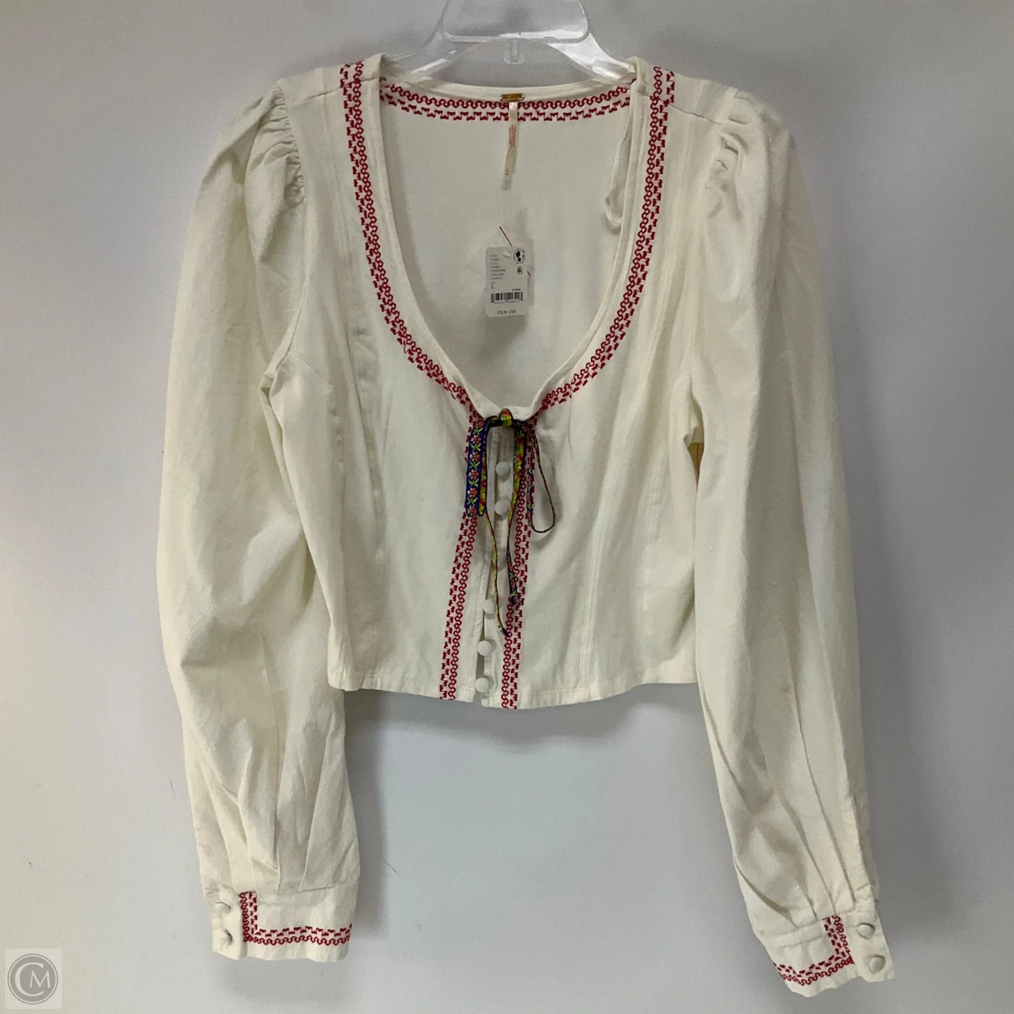 Top Long Sleeve By Free People In Cream, Size: L