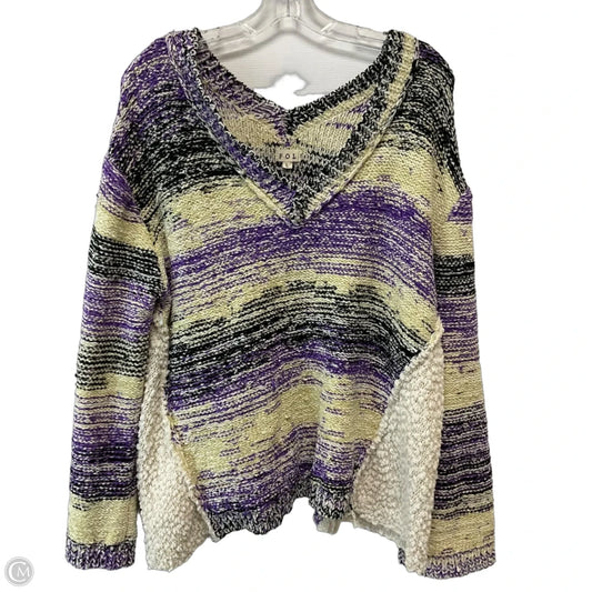 Sweater By Pol In Purple & White, Size: L