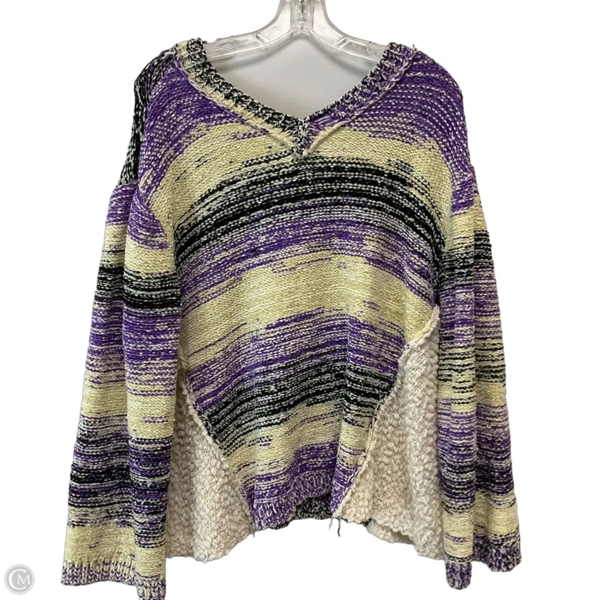 Sweater By Pol In Purple & White, Size: L