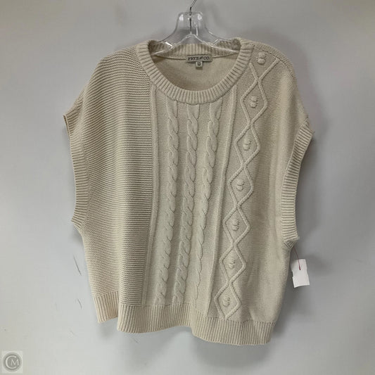 Sweater Short Sleeve By Frye And Co In Cream, Size: Xxl