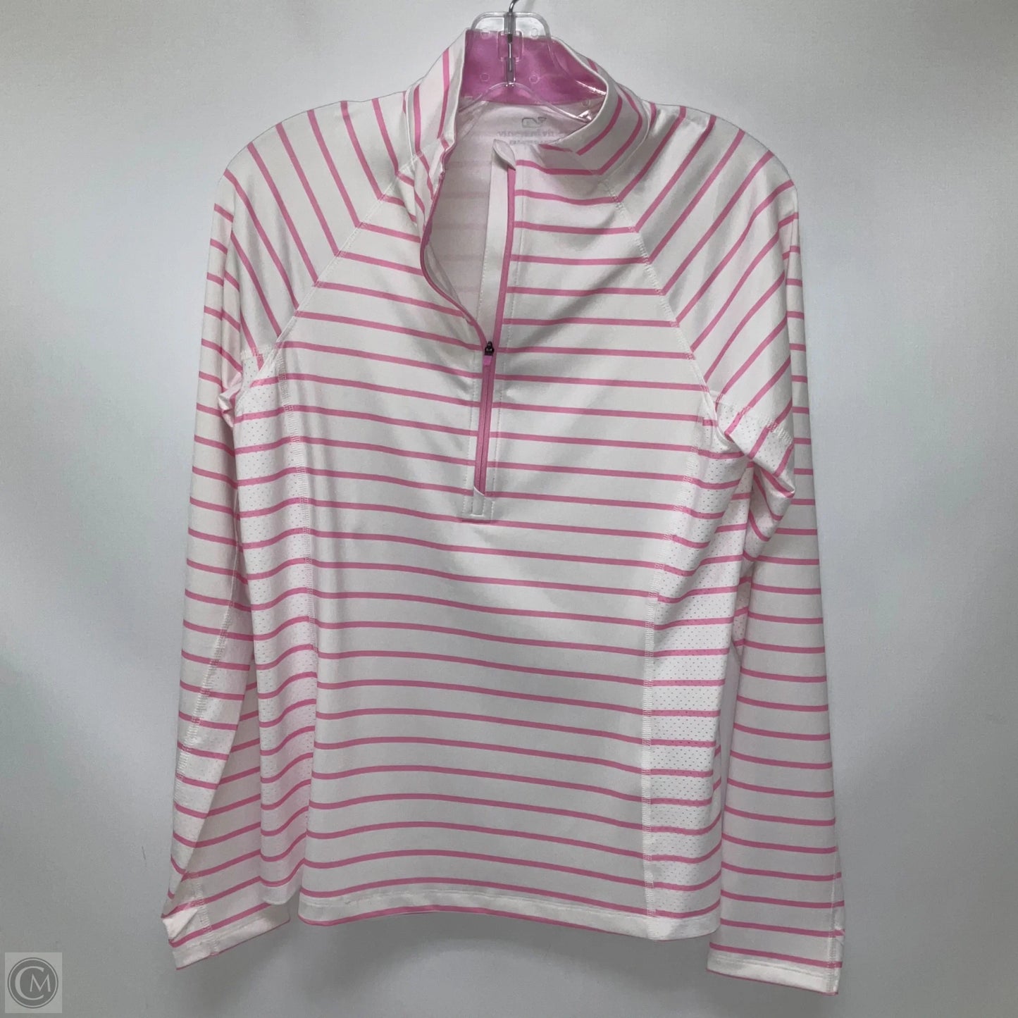 Athletic Top Long Sleeve Collar By Vineyard Vines In Striped Pattern, Size: M