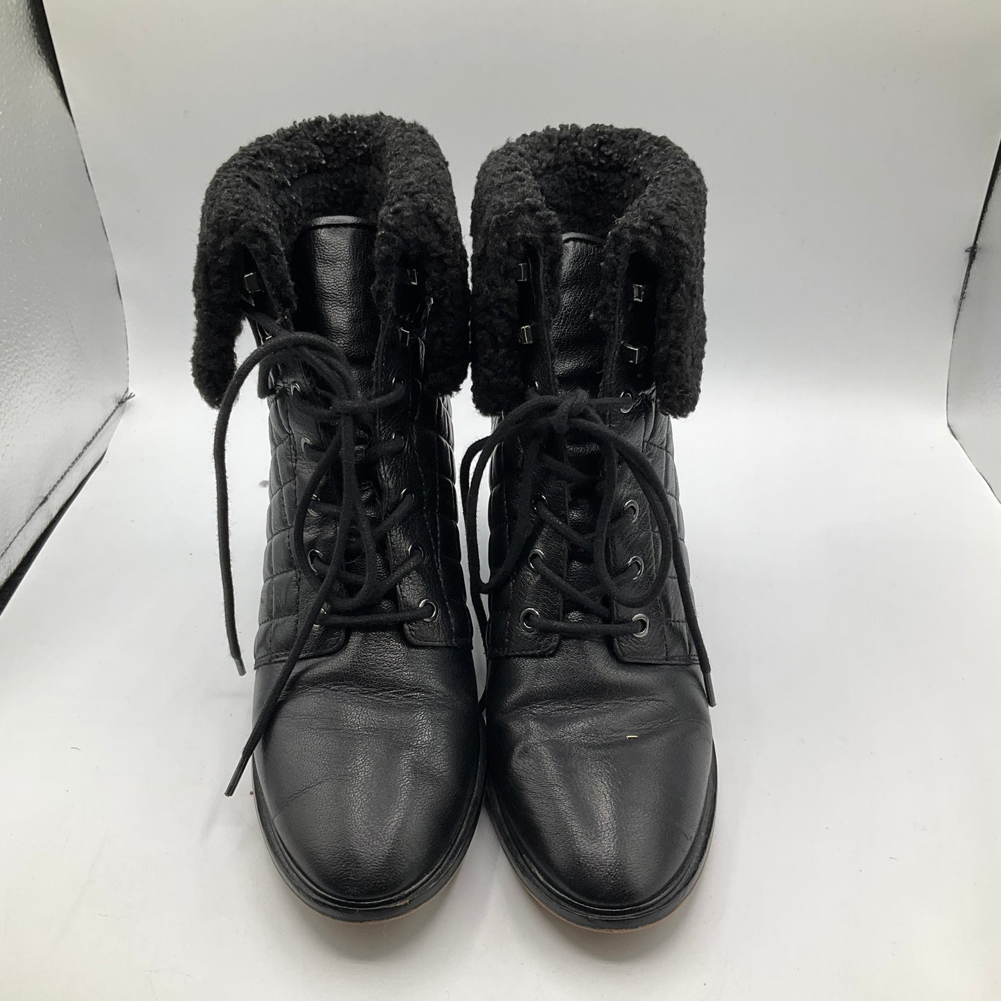 Boots Ankle Heels By Karl Lagerfeld In Black, Size: 8.5