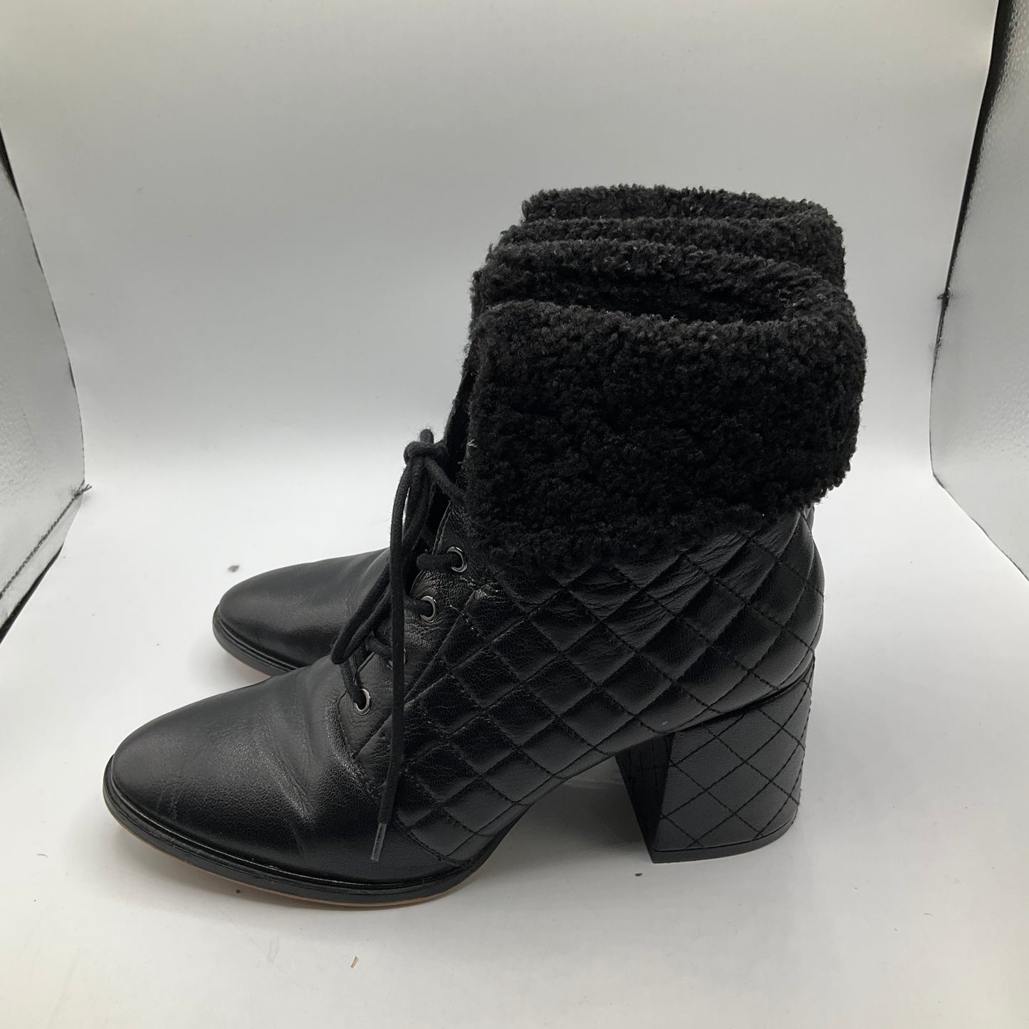 Boots Ankle Heels By Karl Lagerfeld In Black, Size: 8.5