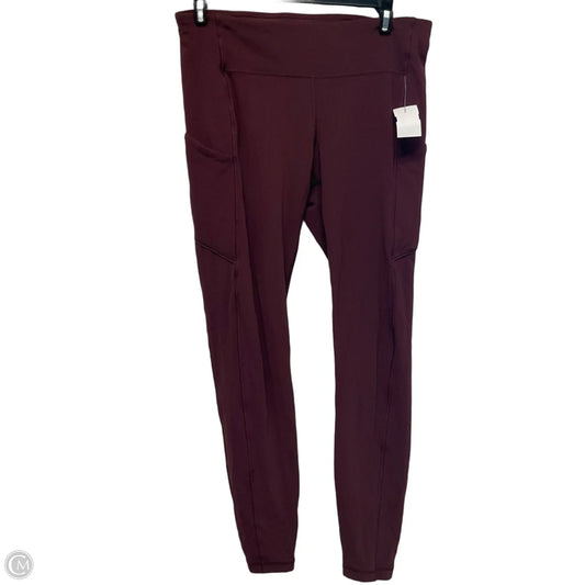 Athletic Leggings By Lululemon In Maroon, Size: 8
