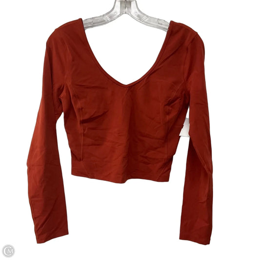 Athletic Top Long Sleeve Crewneck By Lululemon In Orange, Size: 10