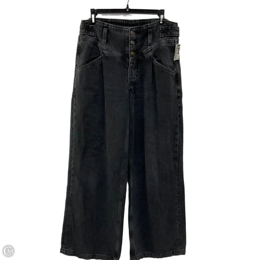 Jeans Wide Leg By We The Free In Black Denim, Size: S