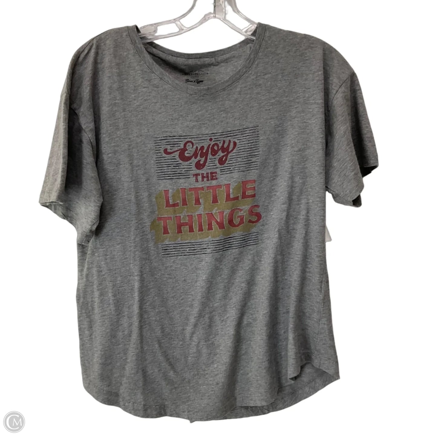Top Short Sleeve By Anthropologie In Grey, Size: S