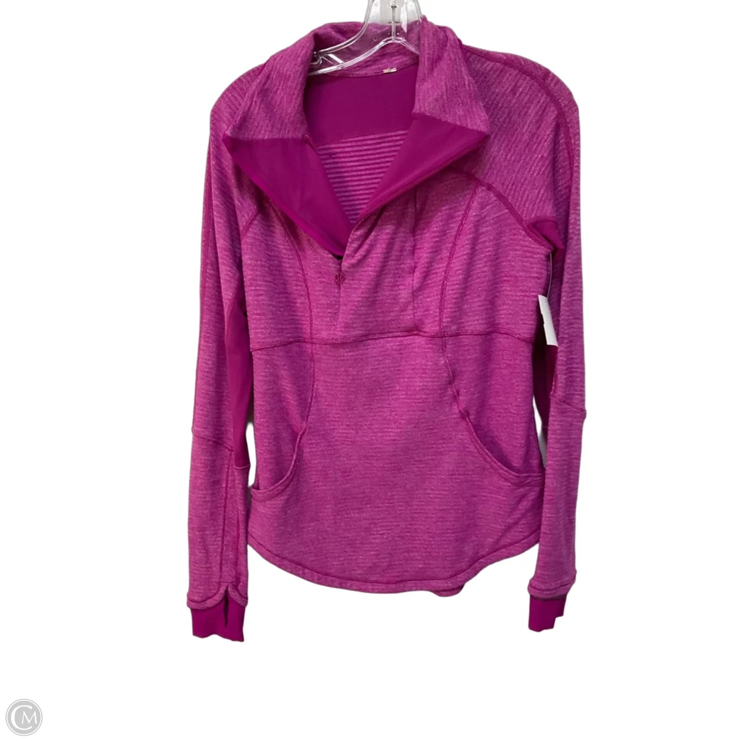 Athletic Top Long Sleeve Collar By Lululemon In Pink, Size: 8