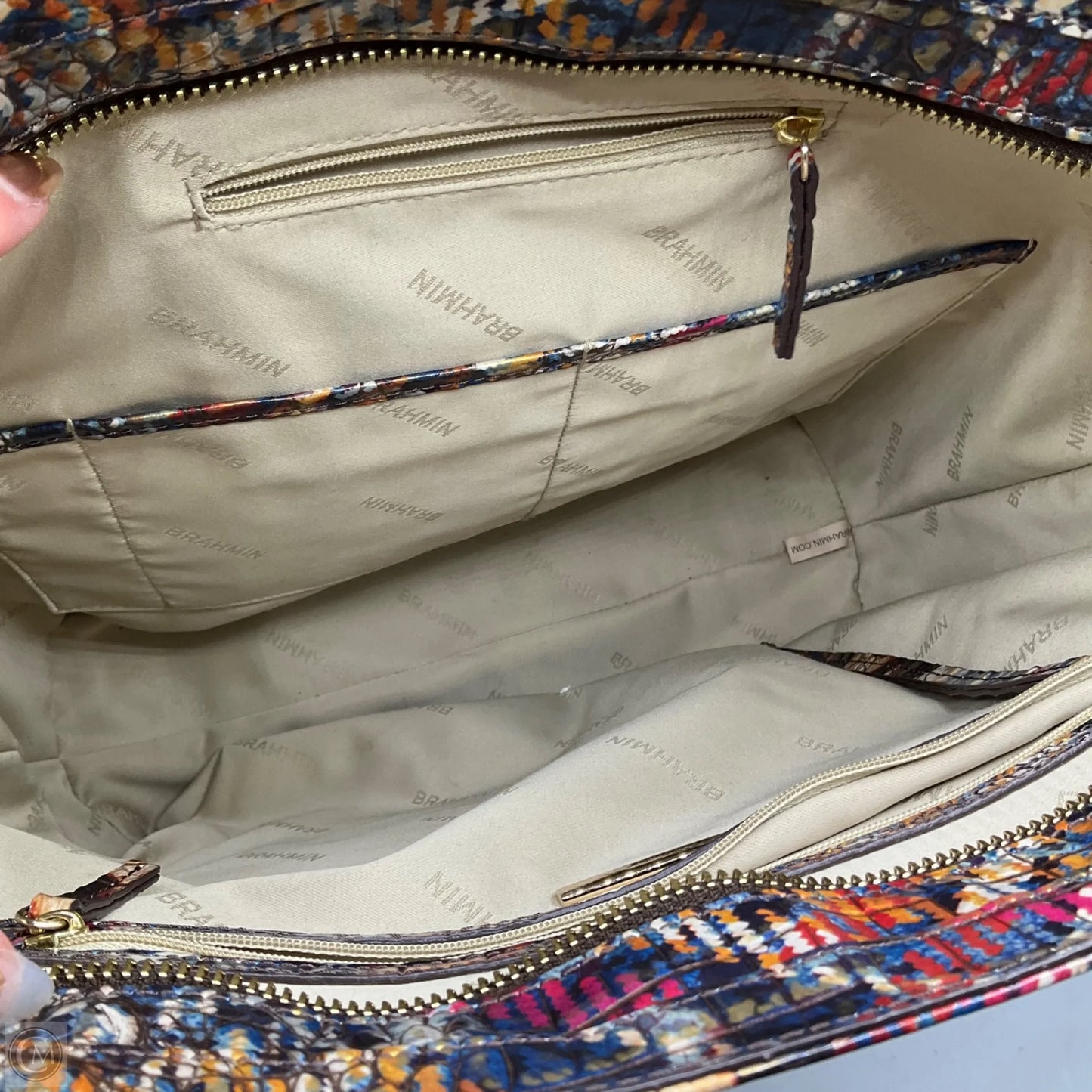 Handbag Designer By Brahmin, Size: Large